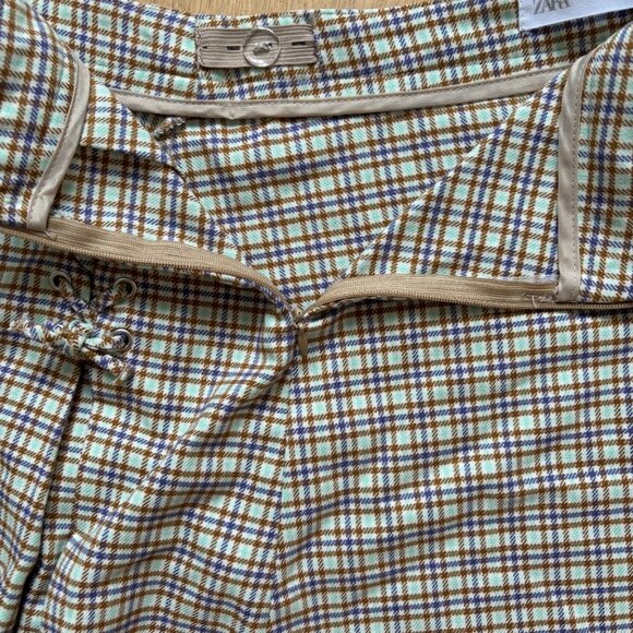 Zara girls summer plaid/gingham mini skirt - Picture 2 of 4